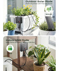 Solar Powered Drip Irrigation Setup With USB Charging For Indoor Outdoor Plants 49 Ft Kit Supports 15 Potted Plants