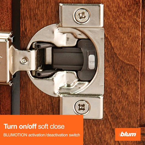 Compact Soft Close Hinge Four Kit Set For Face Frame Cabinets With Half Inch Overlay One Hundred Five Degree Opening Detail