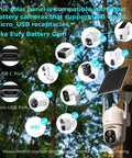 Power Up Your Outdoor Security Cams With This Ultra Efficient 5V Solar Panel 23 Percent Energy Conversion 9.8 Foot Cable USB C And Micro USB Compatible Weather Resistant 360 Degree Adjustable Bracket Works With Tapo Eufy Aosu And More, compatible with various cameras on tree mount