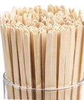 1000-Count Birch Wood Coffee Stirrers, Biodegradable Disposable Stir Sticks With Round Ends in a glass container