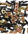 Solid Furniture Fastening Kits With Heavy Duty Metal Threaded Inserts For Wood Builds Smooth Install And Unshakable Grip Keeping Pieces Locked Down Without Any Headaches For Weekend Warriors, assorted screws and nuts.