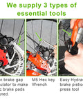 Three types of installation tools for Four Pairs Metal Premium Ebike Brake Pads With Installation Tools, All In One Kit.
