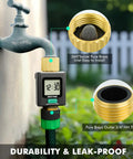 Smart Water Flow Meter With Backlit Screen, 2.4GHz WiFi And Bluetooth, Real Time Usage, Flow Rate And History, Smart Life App Remote Water Monitoring For Home Efficiency And Conservation on garden faucet