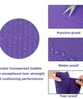 10x13 Inch Bubble Mailers Self Sealing Padded Envelopes Waterproof Tear Resistant Purple, showing puncture, water, and tear resistance.