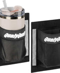 Two Pack Go To Boat Cup Holder And Storage Bag With Strong Adhesive All Weather Mesh Organizer 6.5 By 7.5 Inch Boat Caddy