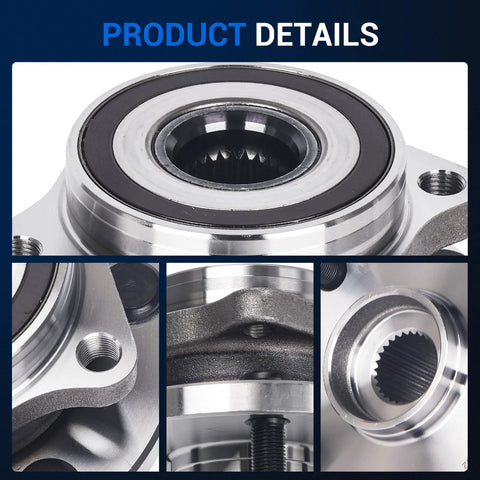 Front Wheel Bearing Hub Assembly 513302 Fits Subaru Outback 2015 Through 2020 Forester 2019 Through 2021 Impreza 2004 Through 2014 Legacy 2015 Through 2020 Ascent 2019 5 Lug With ABS Ready To Install close-up details