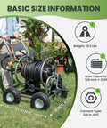 Heavy Duty Garden Hose Reel Cart With Wheels For Outdoors Industrial Grade Hose Storage in use on lawn