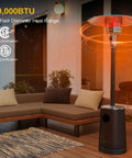 Massive 50,000 BTU Patio Heater With Table Design, Sand Box, Dual Layer Stainless Steel Burner, Wheels, Triple Protection System