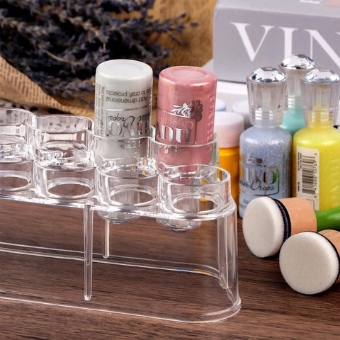 Slick Ace Clear Storage Rack And Organizer For Craft Paint Bottles And Blending Tools Holding Fifteen Upside Down Jars With A Rugged Polycarbonate Shell Sweet For Compact Desks Daily