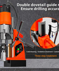Heavy-Duty Magnetic Drill Press With 1380W Copper Motor And 16mm Boring Capacity featuring double dovetail rail for stability.