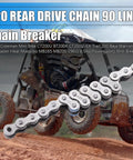 420 Rear Drive Chain 90 Link With Chain Breaker Tool displayed on mini bike with dirt track background