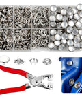 Dope Pearl Snap Button Kit With 400 Pieces And 10 mm Fastener Plier With 5 Prong Fasteners for DIY Clothing Hats Bags Sewing Crafts