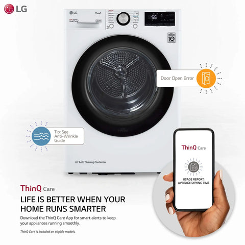 Ventless Smart Electric Dryer Powered By Dual Inverter Heat Pump Tech Boasts A Stackable Compact Fit That Slides Into Tight Corners 24 Inches Wide 4.2 Cu Ft Capacity In Sleek White Lets You Kick Back While Fabrics Dry Fluffier Than Ever