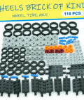 Wheels And Axles Set For City Cars And Trucks 118 Piece Building Block Parts Kit With Tires Rims And Axles layout view