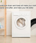 Washing machine next to 8 Inch Air Ducting Dryer Vent Hose 16 Ft Heavy Duty Four Layer Protection For Heating Cooling Ventilation