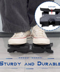 Person standing on durable ABS rod holder from 4 Pack Boat Fishing Rod Holder Set Wall Mount Tube Rod Holders For Secure Rods.