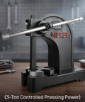 Built Like A Tank 3 Ton Manual Arbor Press With Smooth Pressure Adjustment And 12 Inch Clearance for precise metal work.