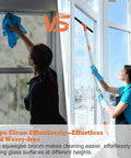 All Purpose 18 Inch Heavy Duty Floor Squeegee With Wear Resistant Rubber Blade And 62 Inch Long Stainless Steel Handle cleaning windows