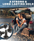 Rustproof License Plate Screws For US Domestic Vehicles Stainless Steel Bolts For Ford Chevy Dodge GMC Jeep Cadillac And Other US Brands 8 Pack Black shown with couple sitting by car