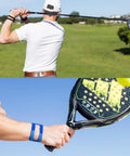 Man playing golf and paddle tennis wearing Adjustable Wrist Brace For TFCC Tears, One Size Fits Most, Left Or Right Wrist Support