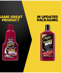 Comparison of old and new packaging of One Step Cleaner Wax Liquid Car Wax That Cleans Polishes And Protects Exterior Paint And Clear Coat