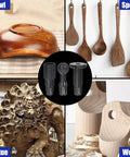 Three-piece wood grinder ball gouge burr set with 5/8-11 thread for 4.5 and 5 inch angle grinders
