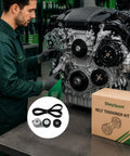 Mechanic installing Dodge Ram Belt Tensioner With Belt And Idler Pulley Kit Fits 2009 2010 2011 2012 2014 2016 2018 V8 5.7L
