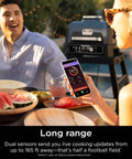 ProChef Wireless Meat Thermometer with Long Range Bluetooth, app display during outdoor cooking near grill
