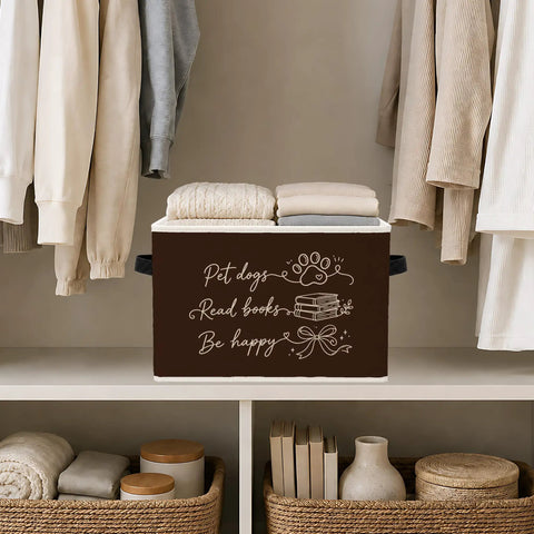 Hella Spacious Foldable Storage Bins With Heavy Duty Handles For Multipurpose Collapsible Home Organization closets with blankets and towels.