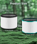 Two Pack HP01 HP02 Replacement Filter Set For Desk Purifiers And Hot And Cool Link Models DP01 DP02 DP03 shown on green surface