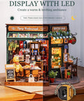 One Eighteen Scale Coffee Bar Dollhouse Kit With Led Lights Diorama Miniature House Building Kit For Adults Tipsy Restaurant Scene