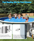 Above-ground pool with copper wire connection and skimmer bonding plate, showing easy installation of Must Have Above Ground Pool Water Bonding Kit