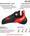 Diamond S Unisex Rock Climbing Shoes with vegan upper, precision fit, and grippy rubber, Black Size 11, side view