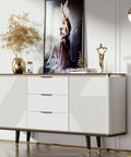 Modern dresser with 10 Pack Black Edge Finger Pull Cabinet Handles 3 Inch Aluminum Alloy Dresser And Drawer Pulls in elegant room.