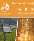 IP65 Waterproof 200 Led 72Ft Outdoor Solar String Lights No Wiring Needed Perfect For Outdoor Living Spaces Gardens