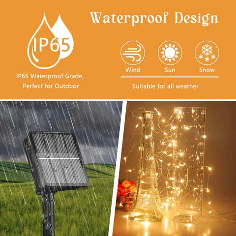IP65 Waterproof 200 Led 72Ft Outdoor Solar String Lights No Wiring Needed Perfect For Outdoor Living Spaces Gardens