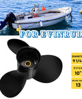 Drop In Nine Point Two Five Inch Diameter Ten Pitch Aluminum Outboard Propeller With Thirteen Spline Right Hand Rotation displayed