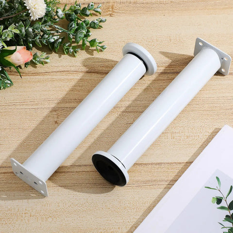 Adjustable Furniture Legs Replacement Kit For Sofa Tables Beds And Cabinets, Heavy Duty Steel Support Feet, telescopic white design