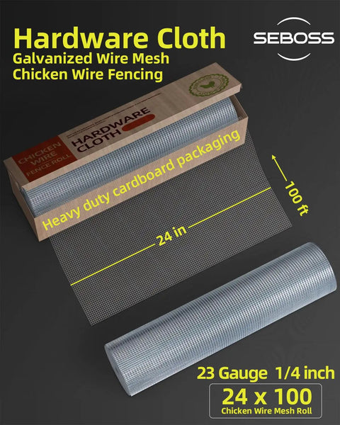 Heavy Duty One Quarter Inch Hardware Cloth Roll 24 By 100 Feet 23 Gauge Hot Dip Galvanized After Welding Welded Wire Mesh