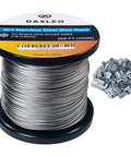 304 Stainless Steel Wire Rope 1/16 Inch X 328 Foot Spool With 7X7 Flexible Design And Heavy Duty Hardware Kit featuring pre crimped sleeves and aluminum sleeves.
