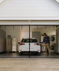 Magnetic Garage Door Screen For One Car 9x8 Feet, Easy To Install With Strong Magnetic Edges, Fiberglass Mesh Retractable Door