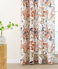 Privacy Boho Curtains 84 Inches Long 2 Panels Set Orange Brown Light Filtering Drapes For Living Room Bedroom Nursery Grommet Top Botanical Floral Pattern Cozy Vibe in window