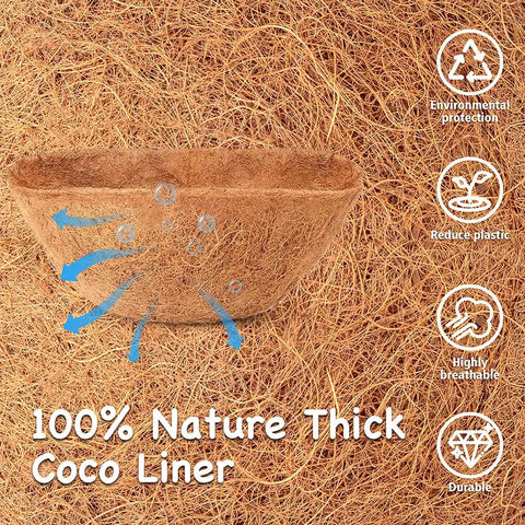 36 Inch Coco Liner Replacement For Plant Hanging Baskets And Window Boxes No Fuss Durable Thick Coconut Fiber Coir Liner for Garden
