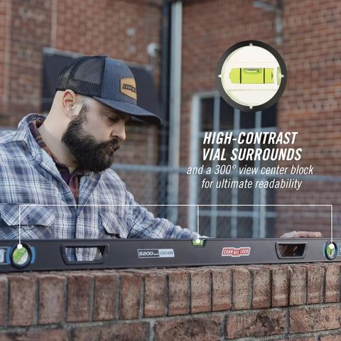 Rock Solid 48 Inch Professional Grade Aluminum Box Level Featuring Dead Accurate Solid Block Acrylic Vials And Bright Contrast Rings For Hella Precise Job Site Measurements