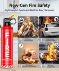 Two Pack Fire Extinguishers For Home Kitchen Car And Grill With Mounting Brackets Easy Press Aim Spray 8 In 1 Fire Safety ABC K Eco Friendly Reignition Prevention Quick Access