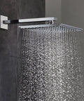 Euphoria Cube Rain Shower Head 2.5 GPM With Starlight Chrome Finish Durable Metal Construction Concealed Mounting Square Modern Design for Spa-Like Shower