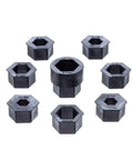 Universal Prop Wrench Kit With Multiple Sockets For Quick Prop Maintenance, 9 nut sizes, engineering resin hexagonal sockets displayed