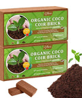 Two Pack Organic Coco Coir Bricks For Garden Soil 8x4x2 Inch Each 1.4 Lb 100 Percent Natural Coconut Pith And Fiber