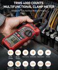 Digital Clamp Meter Multimeter With Auto-Ranging 4000 Counts For AC And DC Voltage And Current, Resistance, Capacitance, Frequency, Duty Cycle, Diode, Continuity, Live Wire NCV Test, Non Contact Voltage Detection, Pro Grade Tool For Pros And DIY on wiring