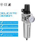 Industrial Grade Heavy Duty Particulate Filter And Air Regulator With Metal Bowl For Paint Spray Three Quarter Inch NPT Manual Drain